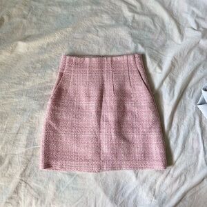 Aritzia Babaton Tweed Pink Mini Skirt